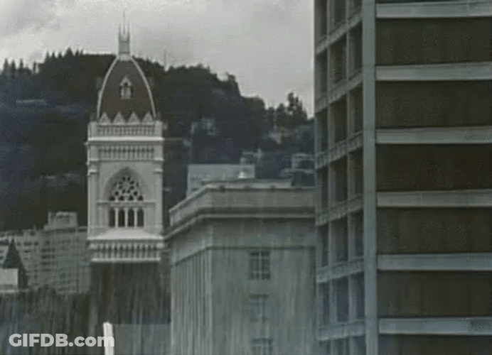 Raining Classic Building GIF