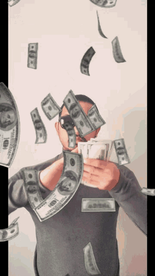 Raining Money Filter GIF