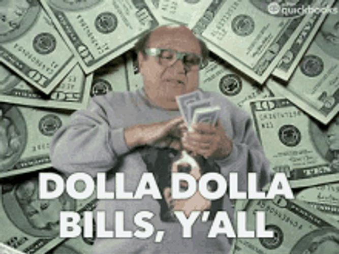 Raining Money Old Guy GIF