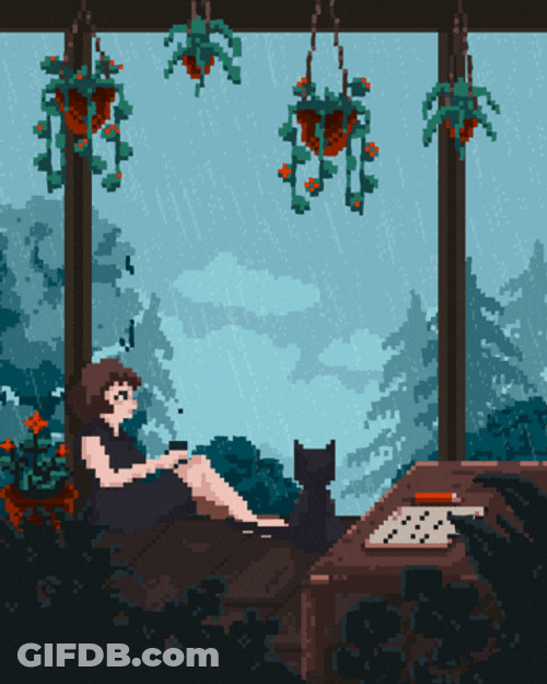 Raining Pixel Art Im Chill GIF