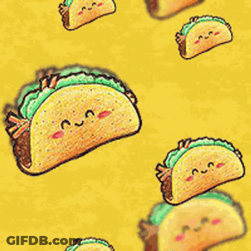 Raining Tacos Falling Animated Smile GIF