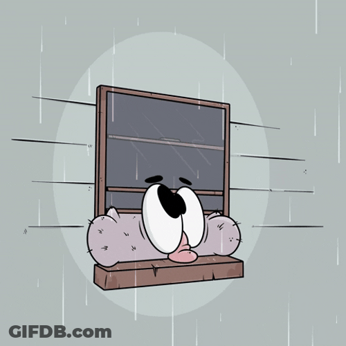 Rainy Day Pouring Rain Sad Cartoon GIF