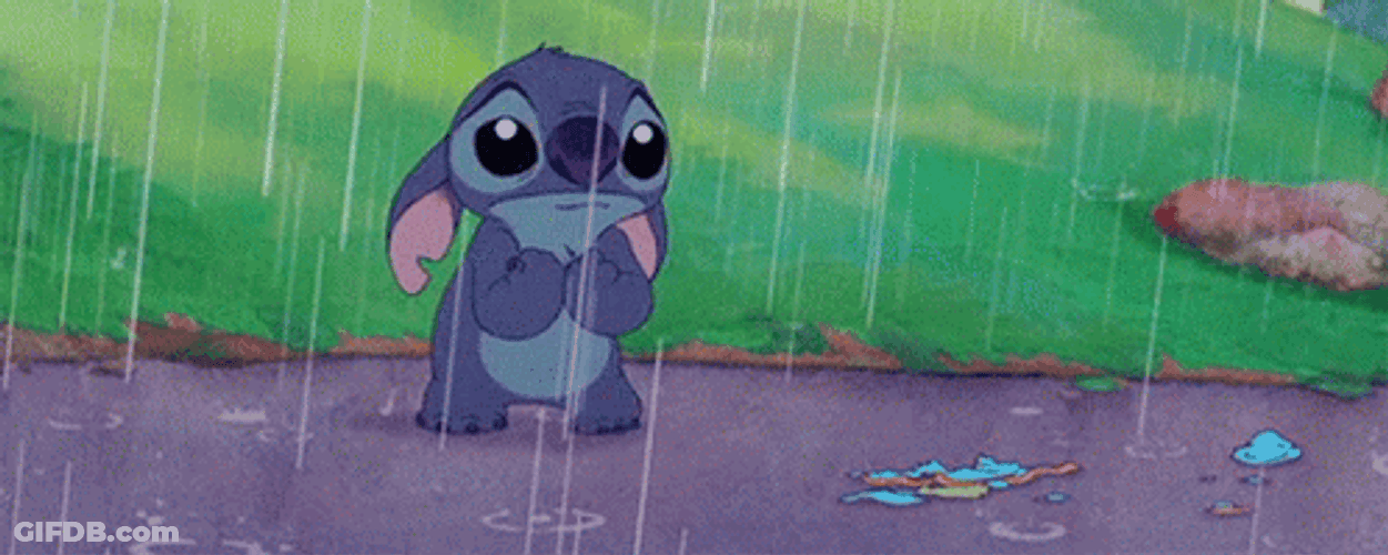 Rainy Friday Crying Stitch In The Rain GIF