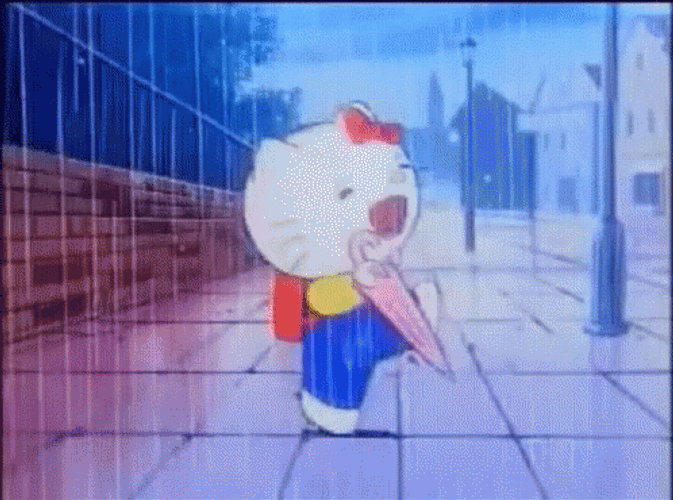 Rainy Friday Hello Kitty In The Rain GIF