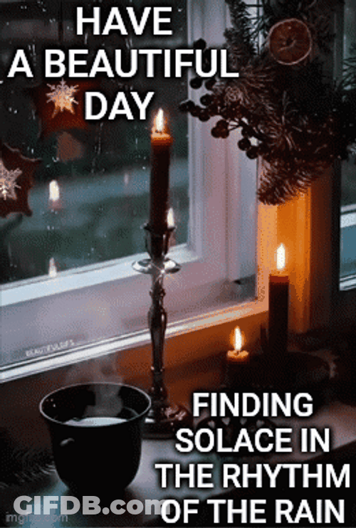 Rainy Friday Steaming Coffee Beside A Window GIF
