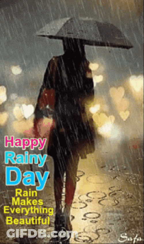 Rainy Good Morning Lady Silhouette GIF