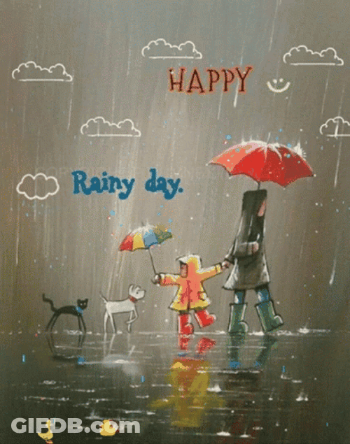 Rainy Good Morning Mother & Daughter GIF