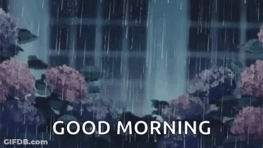 Rainy Good Morning With Hydrangea Flowers GIF