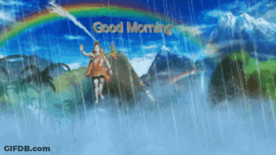 Rainy Good Morning With Rainbow GIF