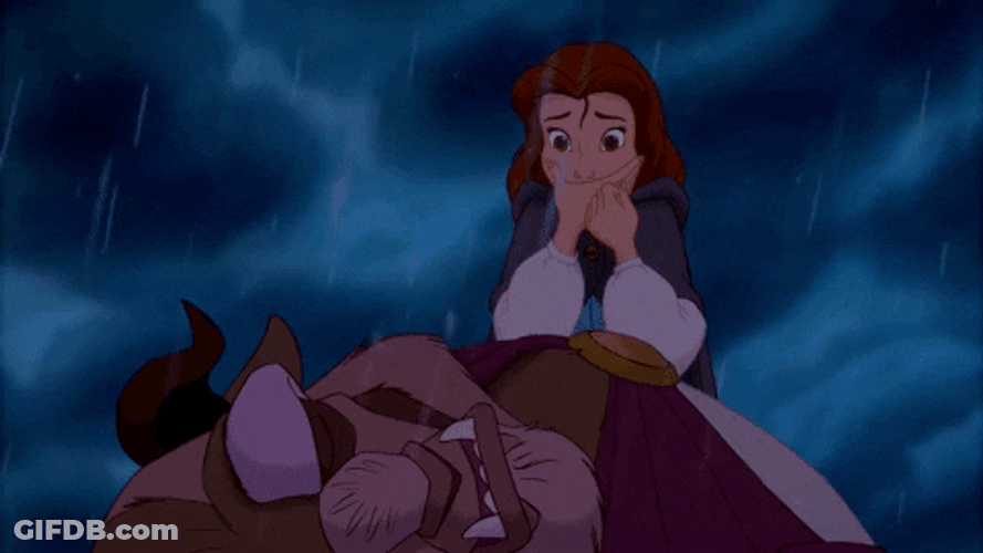 Rainy Night Belle Outside GIF