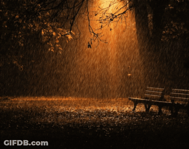 Rainy Night Chair And Light GIF