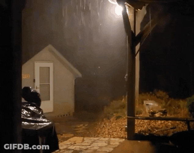 Rainy Night Lamp Post GIF