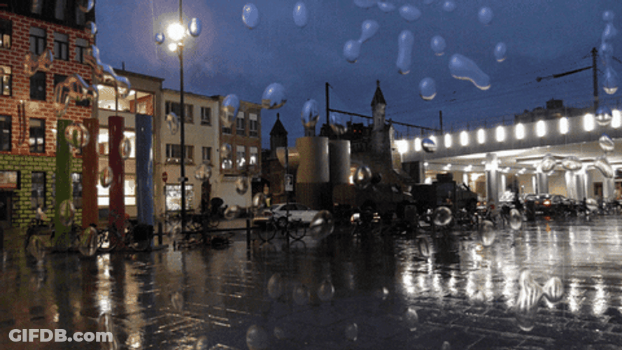 Rainy Night Rain Falling GIF