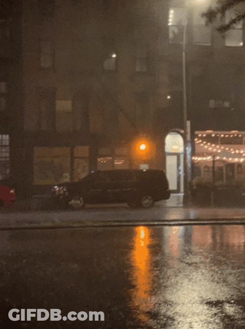 Rainy Night Storm Windy GIF