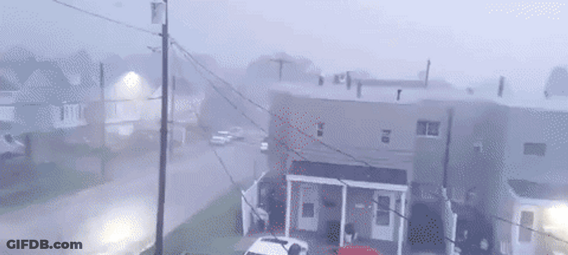 Rainy Night Thunder Lightning GIF