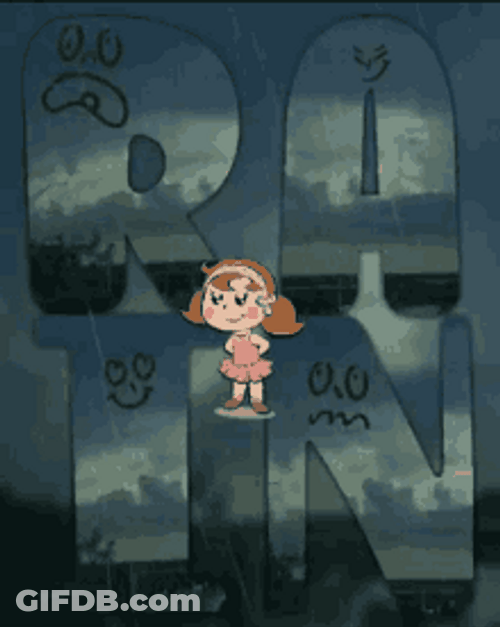 Rainy Weather And Smiling Girl GIF