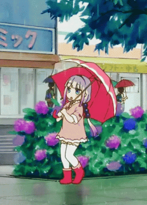 Rainy Wednesday Kanna Kamui Feet Stomping GIF