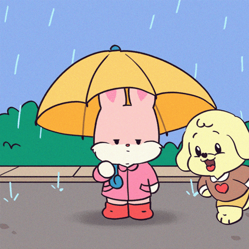 Rainy Wednesday Muffin And Nuts Characters GIF