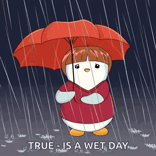 Rainy Wednesday Sad Pudgy Penguin GIF