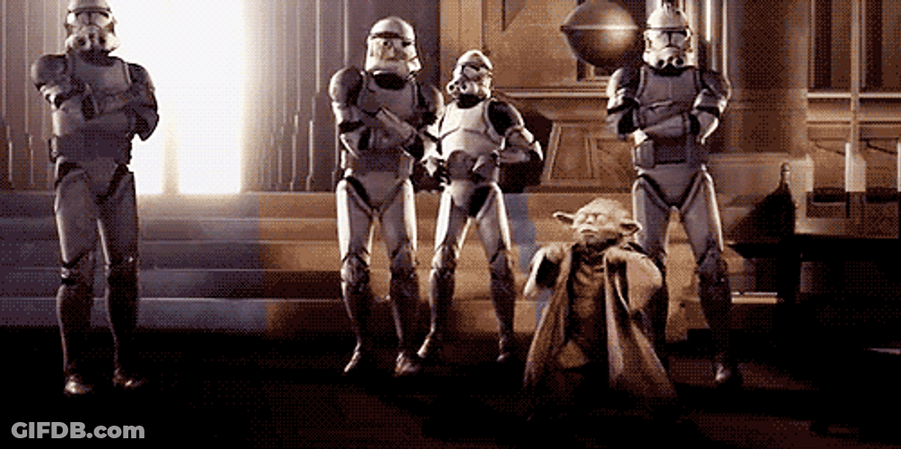 Raise The Roof Yoda Troopers Dance GIF
