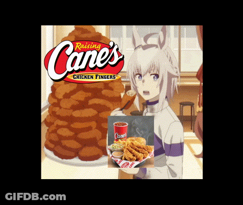 Raising Cane's Chicken Fingers Anime Girl Poster GIF