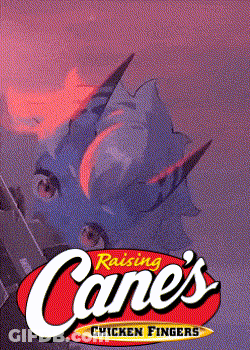 Raising Cane's Chicken Fingers Poster Dinosaur GIF