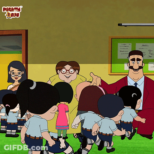 Raj Cartoon Kids Dancing GIF