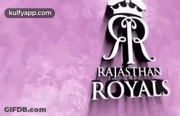 Rajasthan Royals Logo On Pink Background GIF