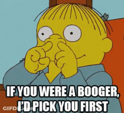 Ralph From The Simpsons Is Covering His Nose With His Hands GIF