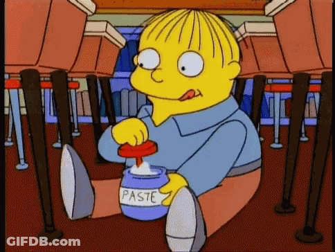 Ralph Simpsons Sitting Holding Paste Jar GIF