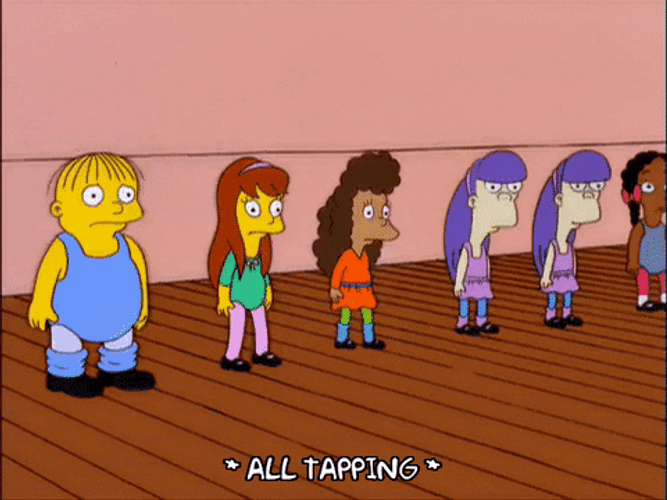 Ralph Wiggum All Tapping With His Classmates GIF