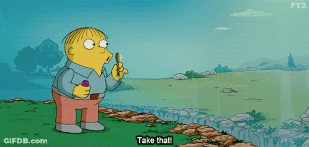 Ralph Wiggum Blowing Bubbles Take That GIF