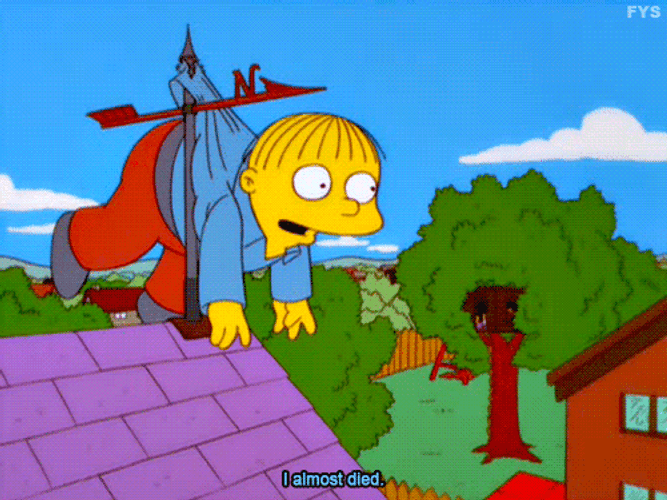 Ralph Wiggum Hanging I Almost Died GIF