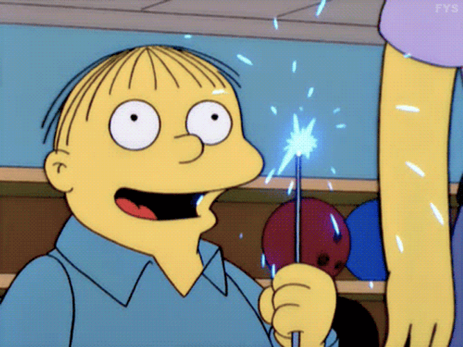 Ralph Wiggum Holding Sparkling Stick GIF