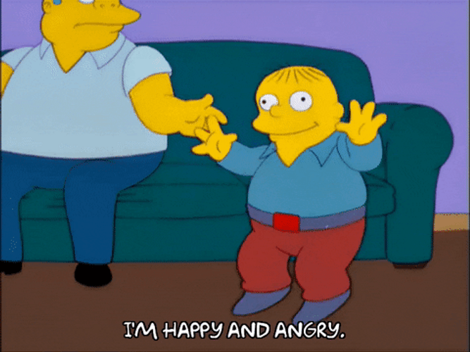 Ralph Wiggum I'm Happy And Angry GIF