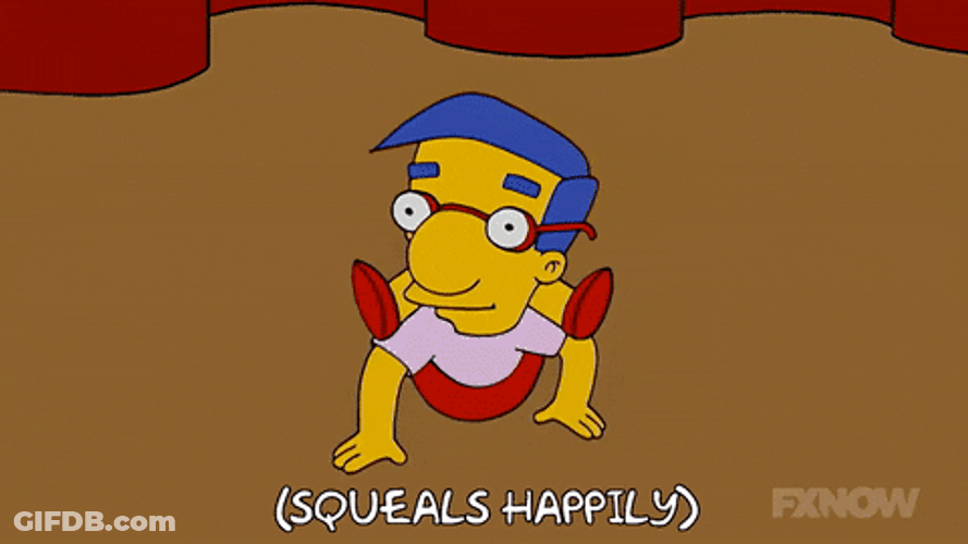 Ralph Wiggum Squeals Happily GIF