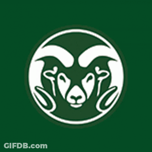 Ram Head In Circle On Green Background GIF