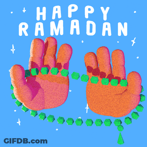 Ramadan Mubarak Animated Hands With Prayer Beads GIF