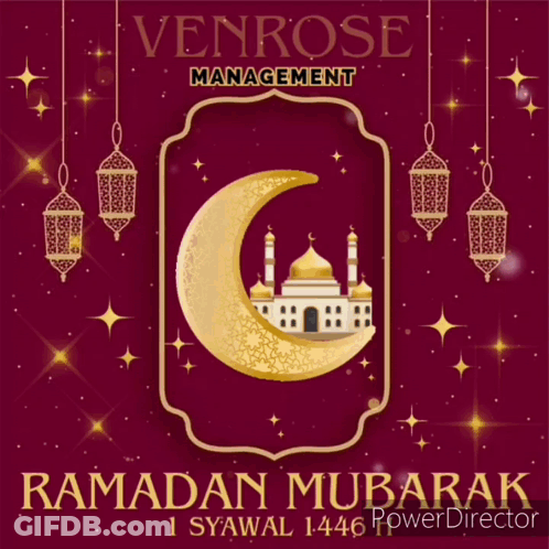 Ramadan Mubarak Card With Crescent Moon GIF