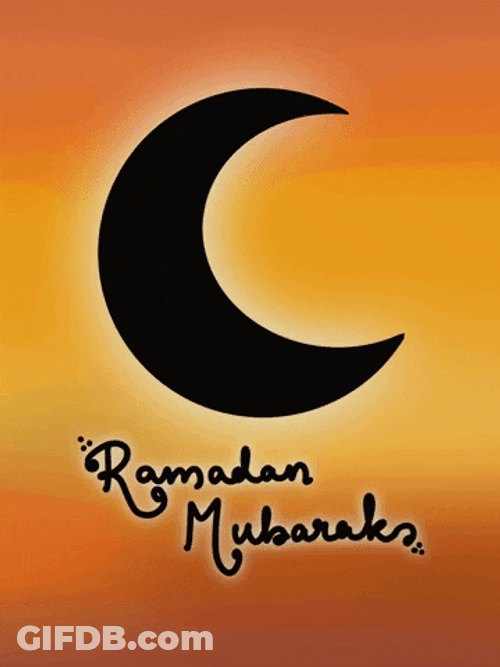 Ramadan Mubarak Greeting With Crescent Moon GIF