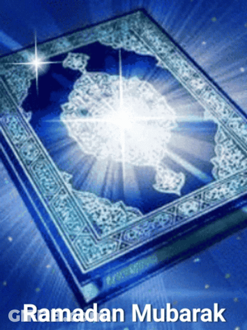 Ramadan Mubarak Sparkling And Glowing Quran GIF