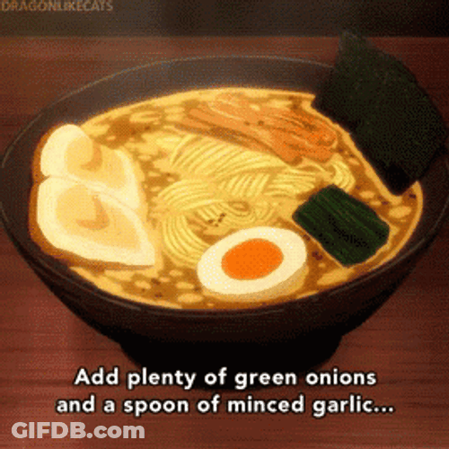 Ramen With Green Onions GIF
