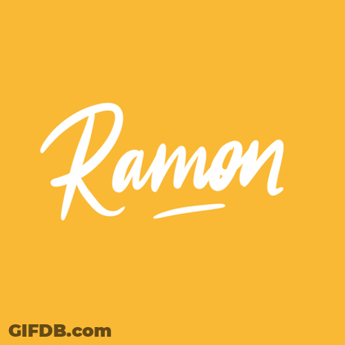 Ramon Text Yellow Background GIF