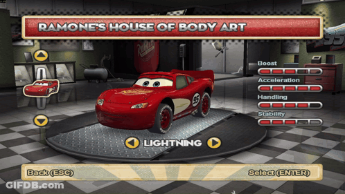 Ramone's House Of Body Art Lightning McQueen GIF