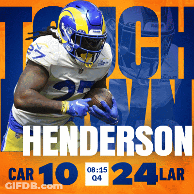 Rams Football Player Henderson Running With Ball GIF