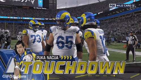 Rams Football Players On Field GIF