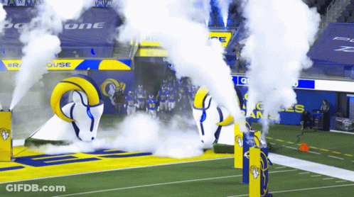 Rams Players Walking On Field Breathing Smoke GIF