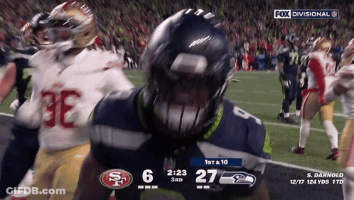 Rams Vs Seahawks Football Game On Fox Championship GIF