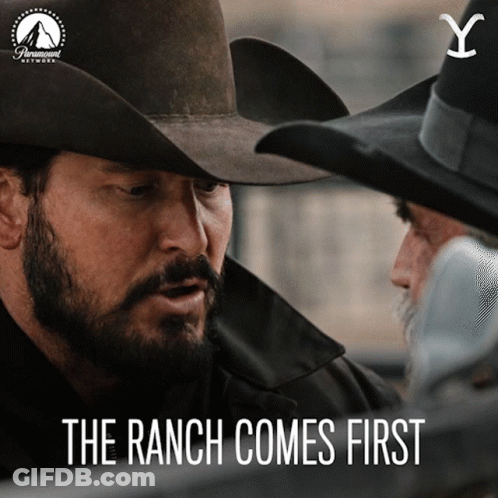 Ranch Comes First Poster With Two Men GIF