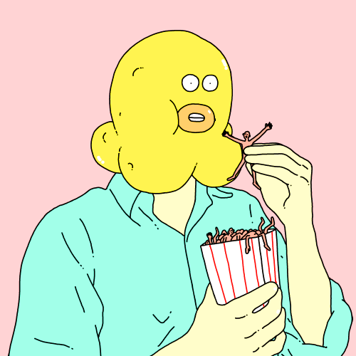 Random Cartoon Monster Eating Humans GIF